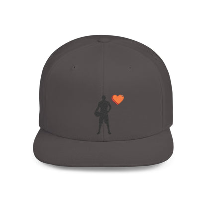 Sporty Love Flat Bill Snapback Hat – Adjustable Cap for Athletes, Casual Wear, Gifts for Sports Fans, Basketball Enthusiasts, Unique - TRV