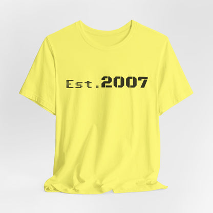 Vintage Est. 2007 T-Shirt by Printify featuring a classic design and comfortable fit, ideal for casual wear.