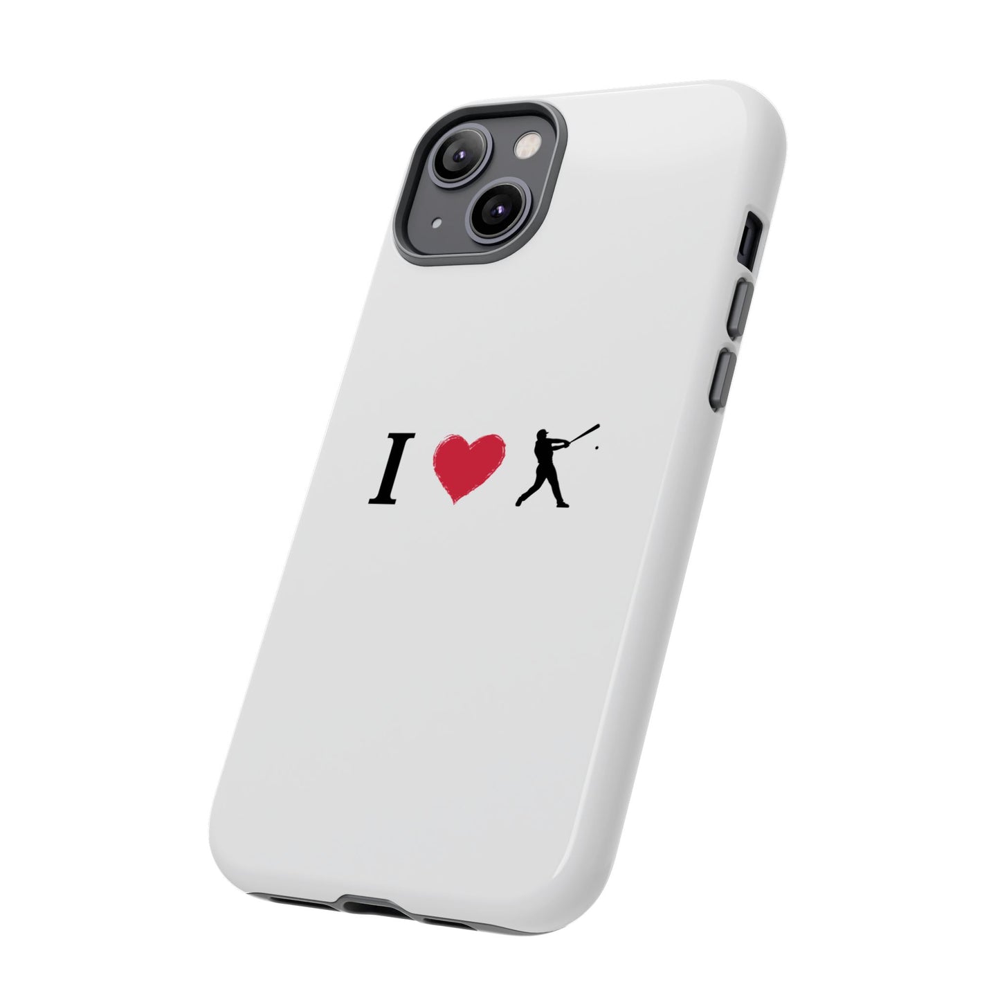 Baseball Love Phone Case, Tough Cases for Sports Lovers, i Heart Baseball Protection, Gift for Players, Cute Sports Case - TRV