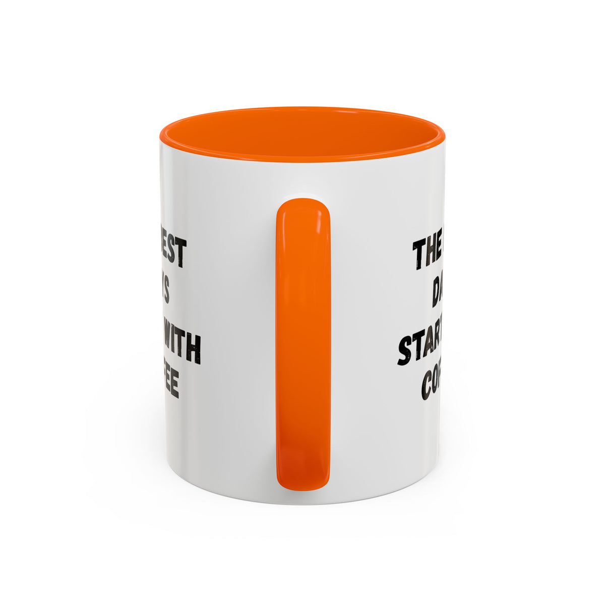 Ceramic coffee mug with "The Best Days Start With Coffee" quote, 11oz, white with black text, from Printify.