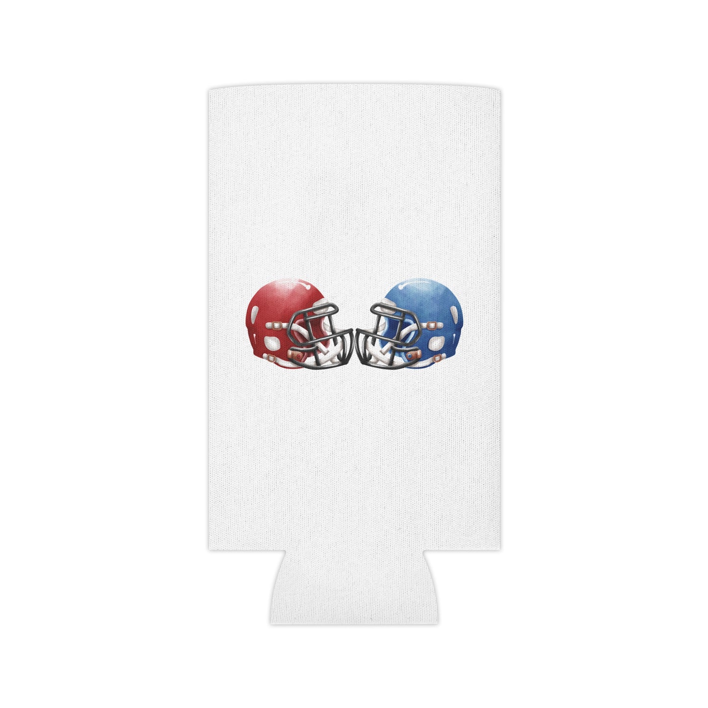 Football Helmet Can Cooler - Red vs Blue Rivalry Koozie