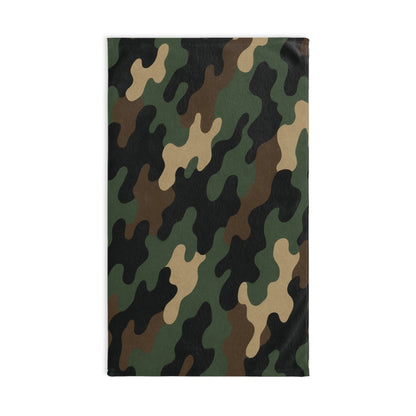 Camo Pattern Hand Towel - Military Green Camouflage Kitchen & Bathroom Towel