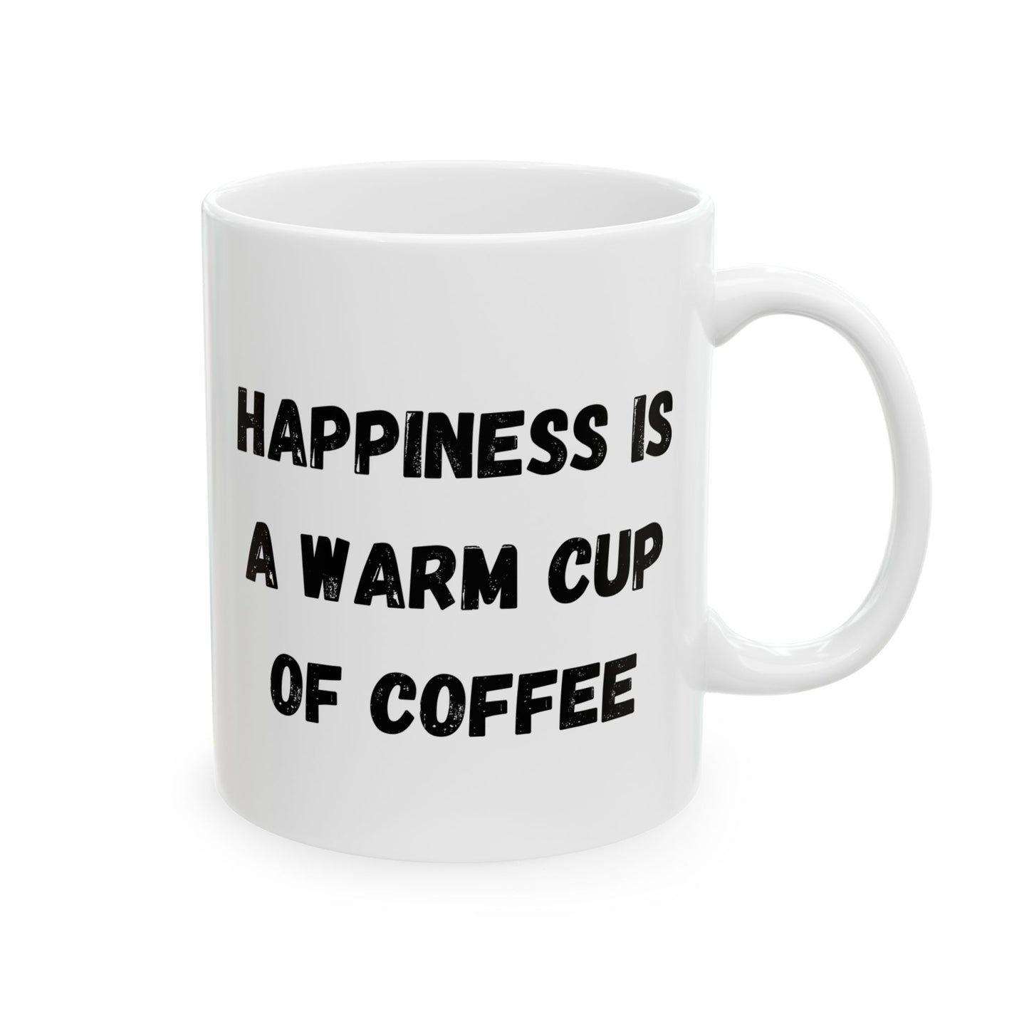 Inspirational Ceramic Coffee Mug - Happiness is a Warm Cup of Coffee - Perfect Gift for Coffee Lovers - TRV