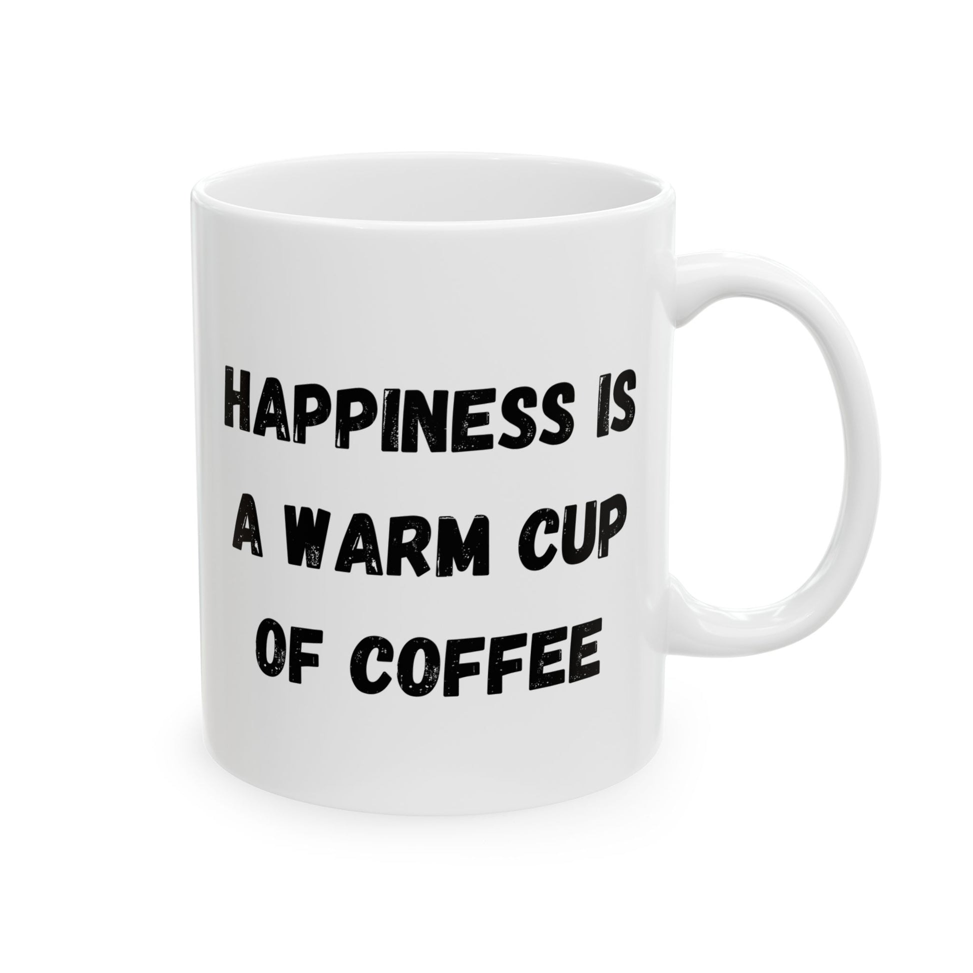 Inspirational Ceramic Coffee Mug - Happiness is a Warm Cup of Coffee - Perfect Gift for Coffee Lovers - TRV