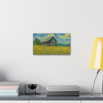 Starry Field Barn Canvas Print