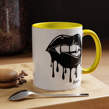 Dripping Lip Coffee Mug – "hmm..." Accent Ceramic Mug (11/15oz)