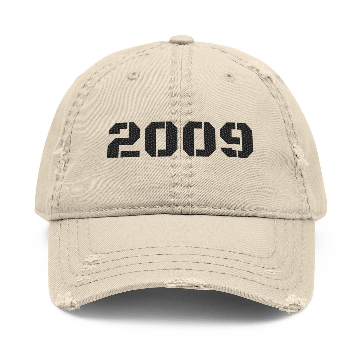 Distressed Dad Hat with 2009 Embroidery, Vintage Baseball Cap, Casual Everyday Wear, Father's Day Gift, Trendy Summer Accessory - TRV