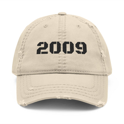 Distressed Dad Hat with 2009 Embroidery, Vintage Baseball Cap, Casual Everyday Wear, Father's Day Gift, Trendy Summer Accessory - TRV