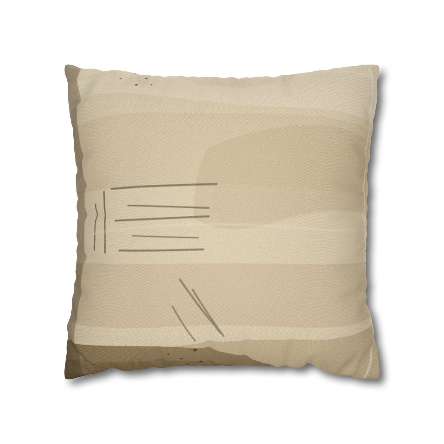 Neutral Abstract Brushstroke Pillowcase | Square Decorative Pillowcase - TRV
