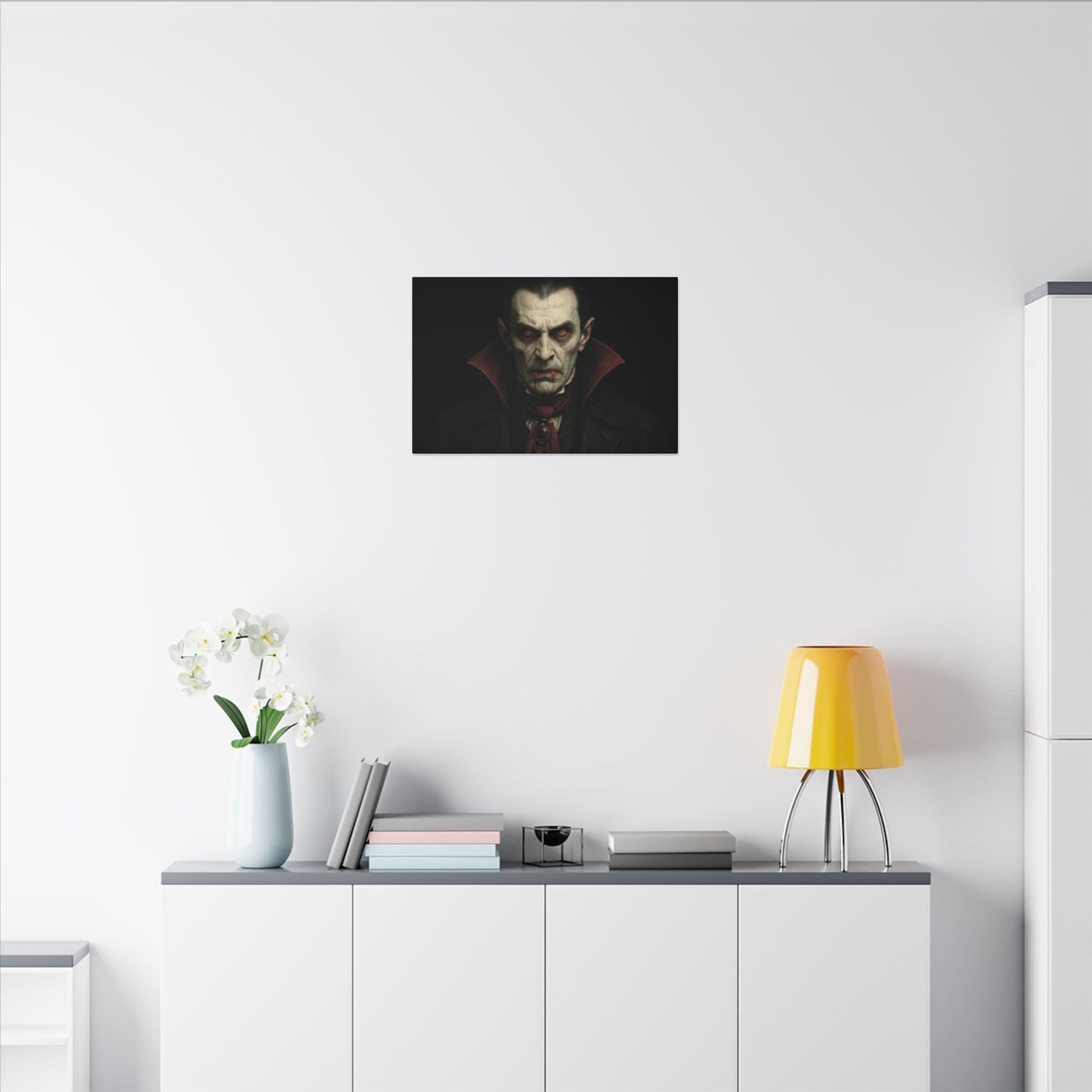 Gothic Vampire Canvas Wall Art, Spooky Decor, Halloween Home Accent, Creepy Art Piece, Horror Themed Gift