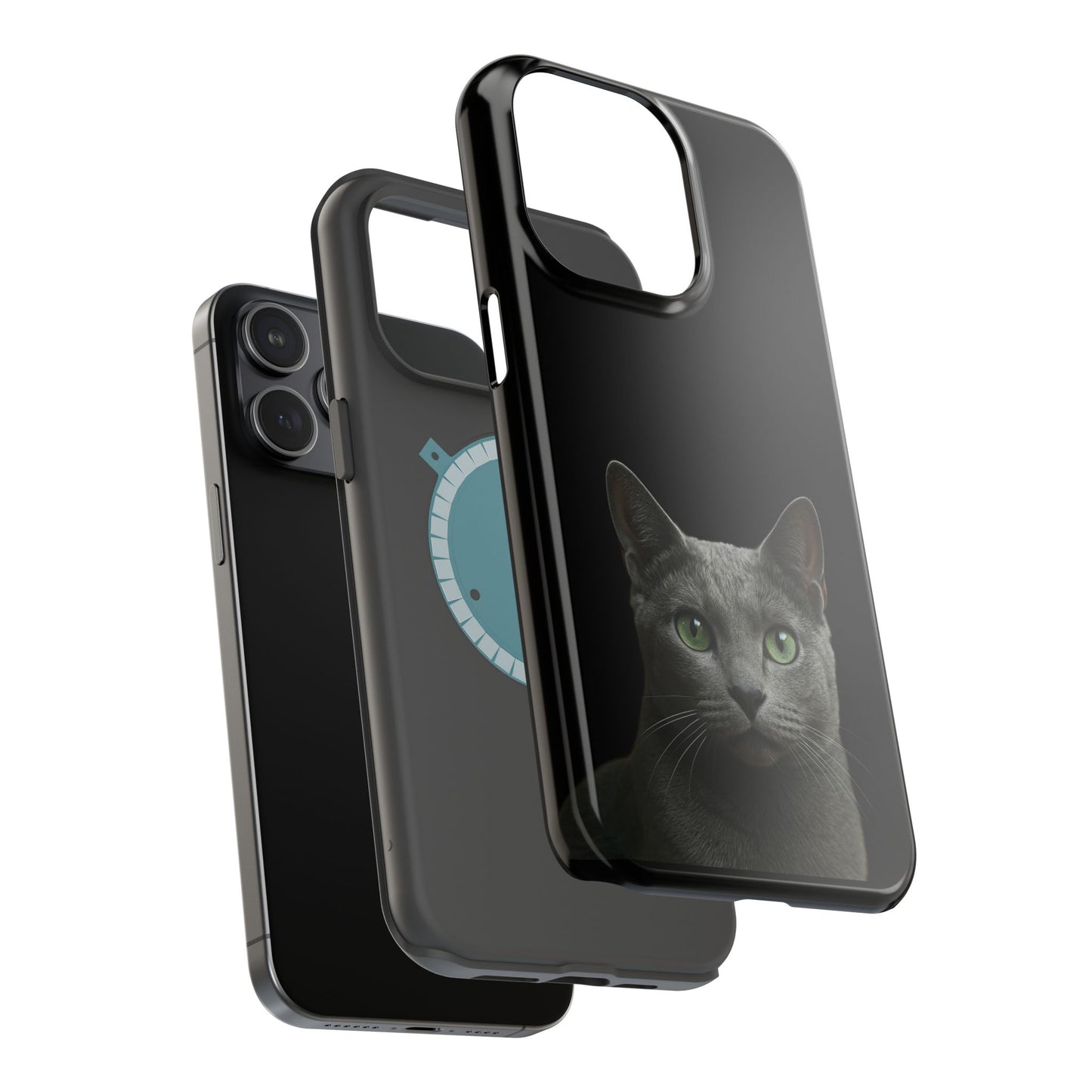 Russian Blue Cat Phone Case — Magnetic Impact-Resistant iPhone Cover