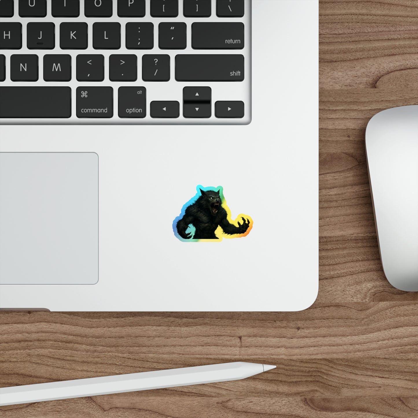 Holographic Werewolf Die-Cut Stickers | Cool Skateboard Decals, Laptop Stickers, Party Favors, Unique Gifts, Halloween Decor