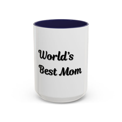 World's Best Mom Accent Coffee Mug - 11oz & 15oz - Perfect Gift for Mother's Day - TRV