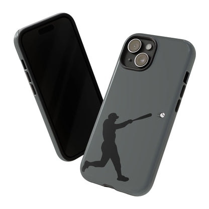 Printify baseball batter phone case, tough protective smartphone cover featuring a baseball player design for fans.