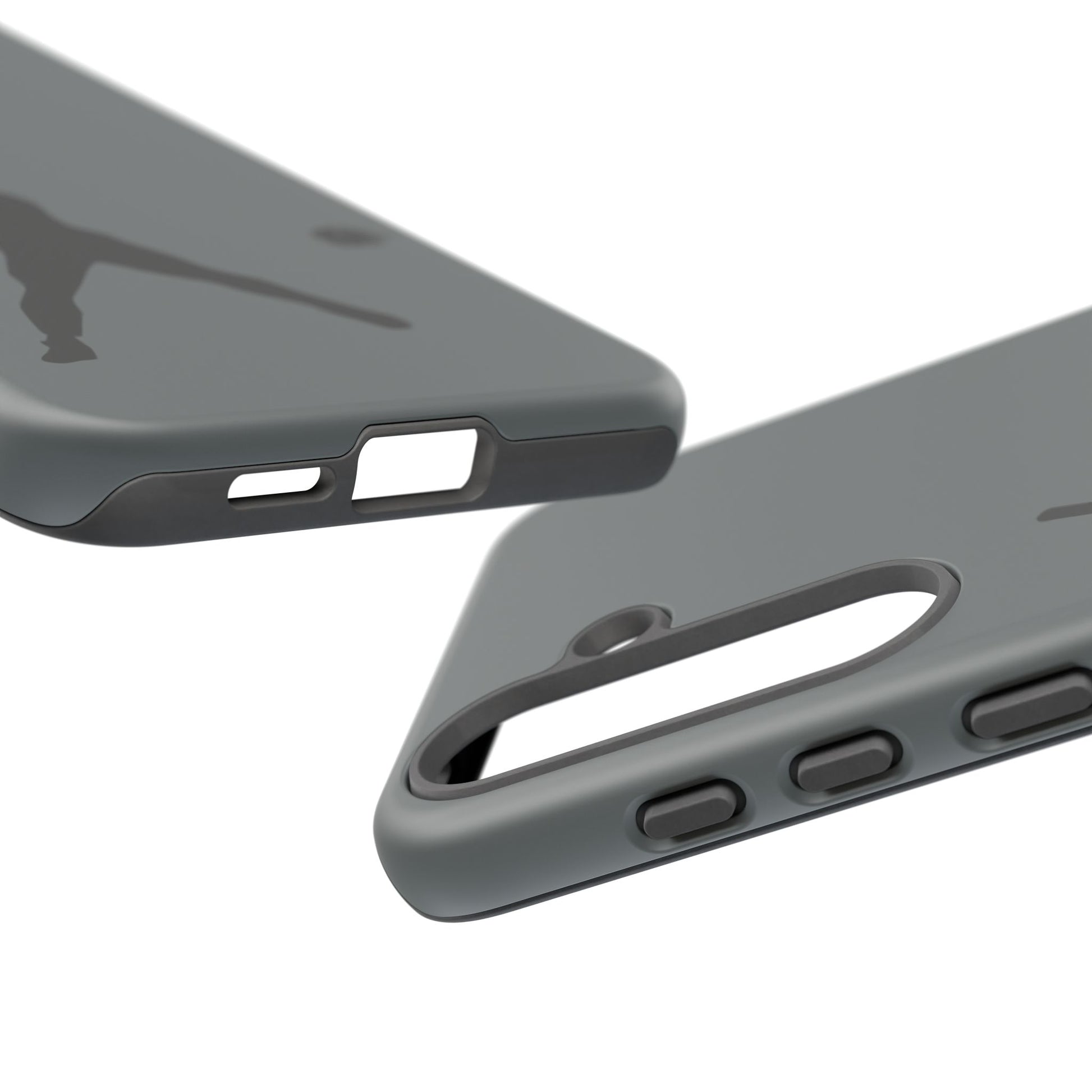 Silhouette of a baseball player on a protective sporty iPhone case by Printify, designed for durability and style.