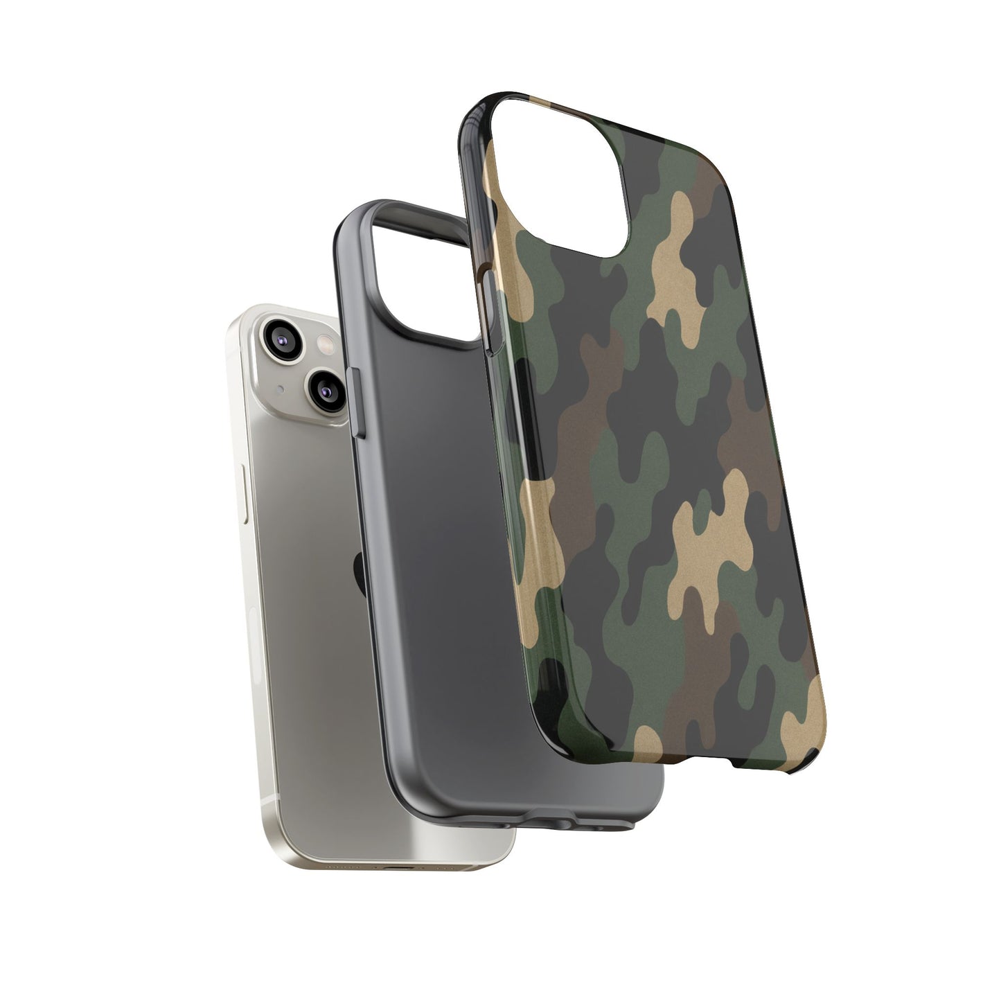 Camouflage tough phone case by Printify with rugged camo design, protective cover for smartphone durability and style.