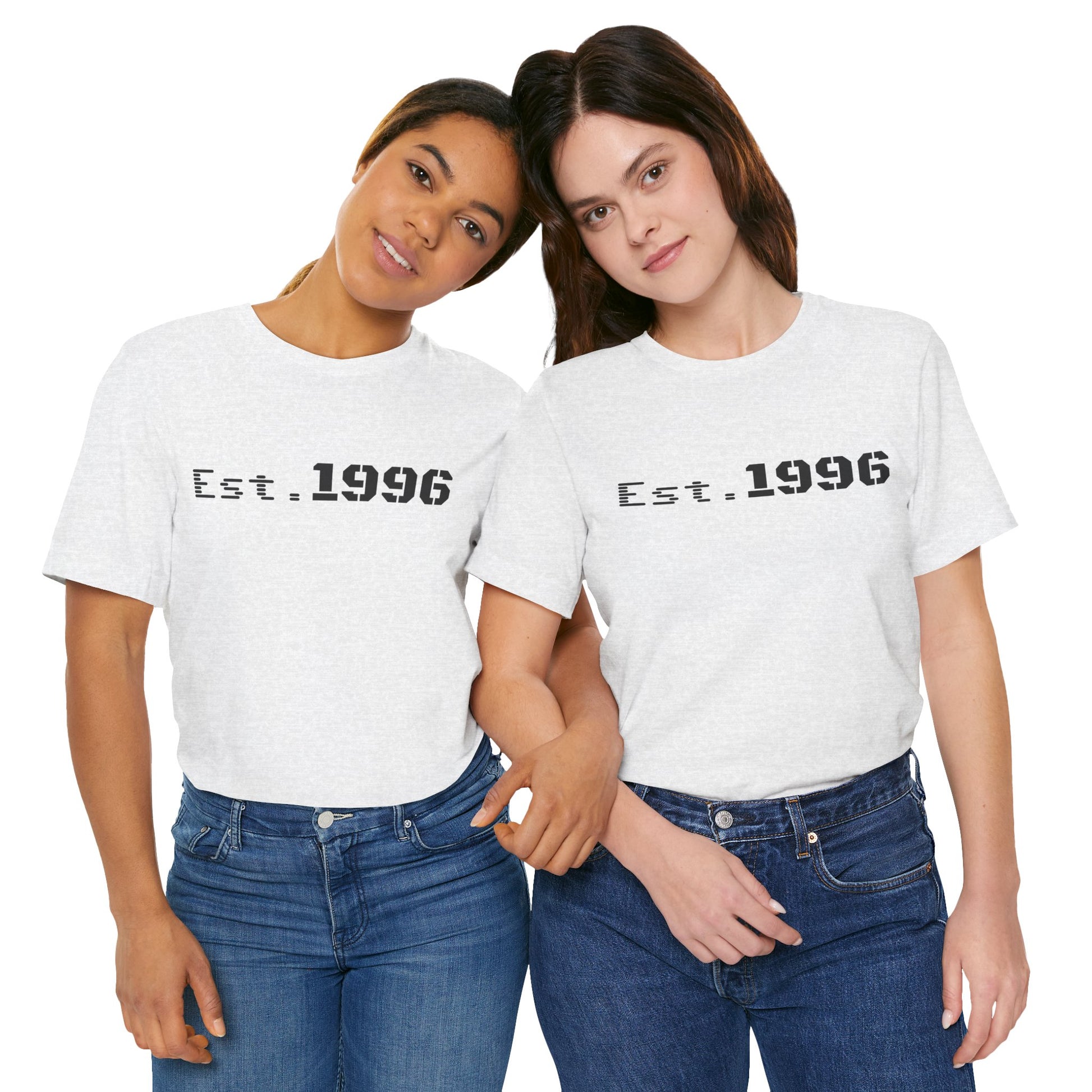 Vintage Est. 1996 T-shirt by Printify featuring a classic design, perfect for birthday gift or casual wear.