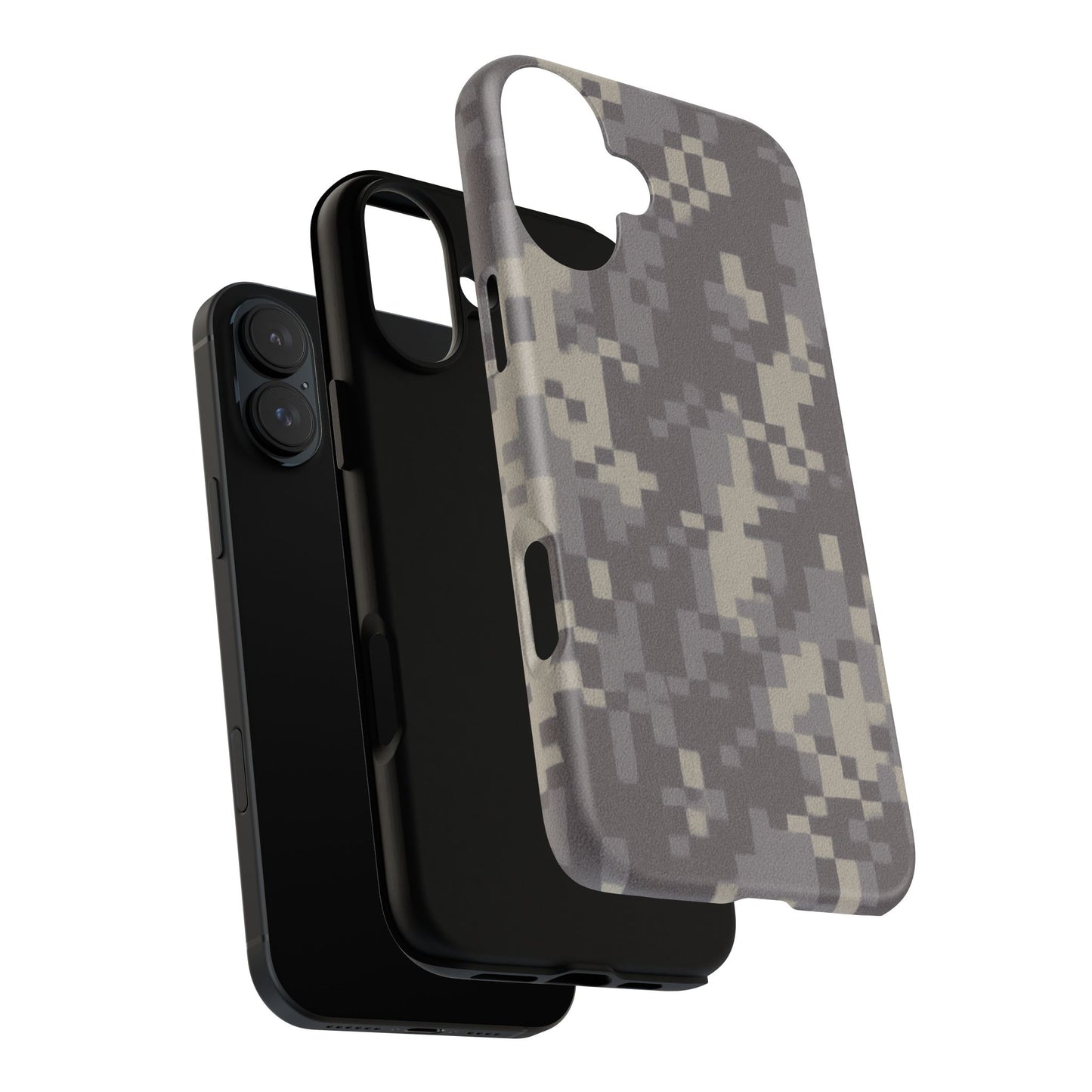 Camouflage tough phone case by Printify, rugged digital camo design, protective cover for smartphone with durable material