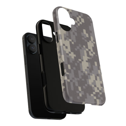Camouflage tough phone case by Printify, rugged digital camo design, protective cover for smartphone with durable material