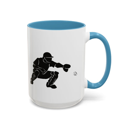 Baseball Catcher Coffee Mug, Sports Gift for Coaches, Black Accent Mug for Fans, Perfect for Birthdays & Celebrations, Unique Cup - TRV