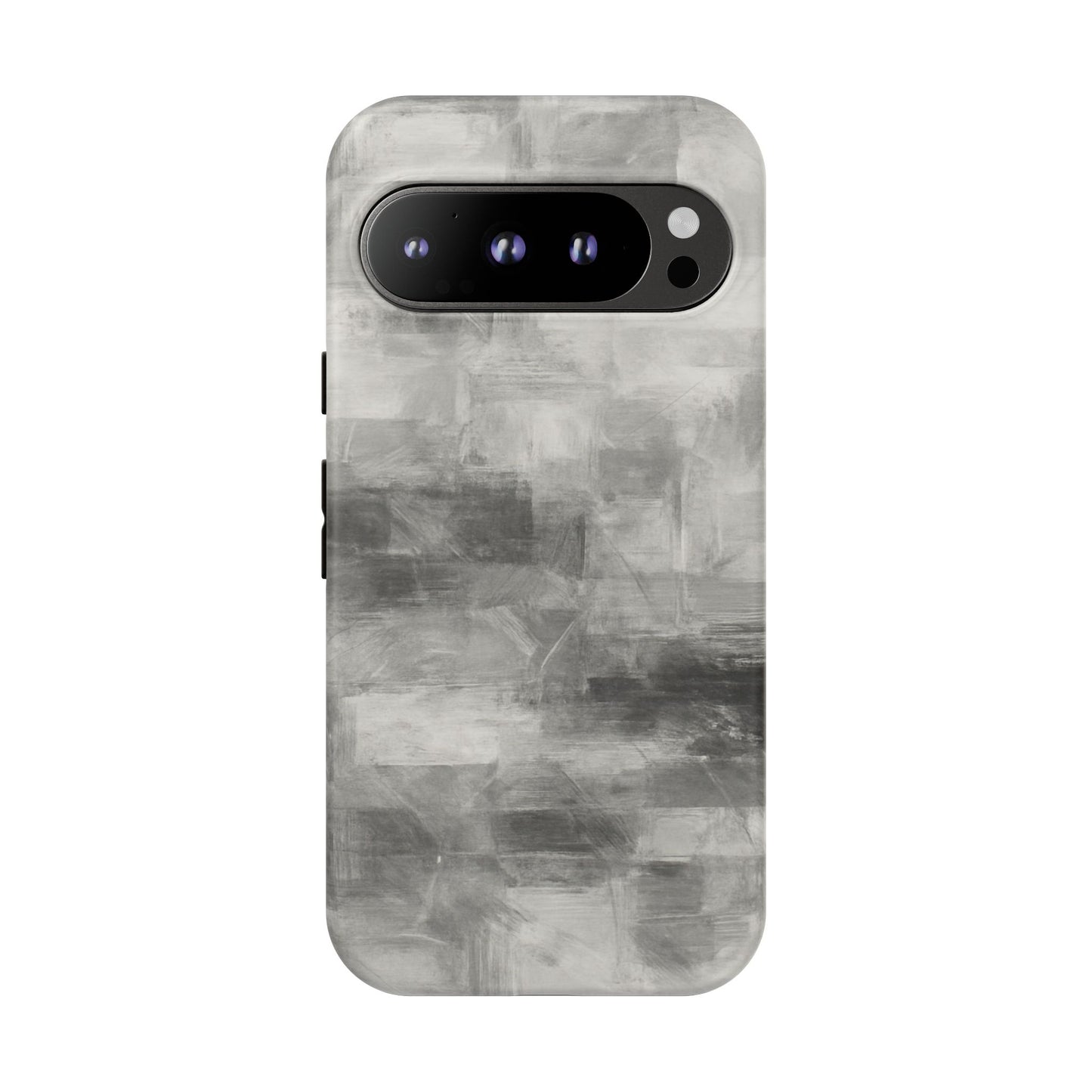 Abstract gray grid phone case for iPhone, tough protective cover by Printify with modern geometric design.
