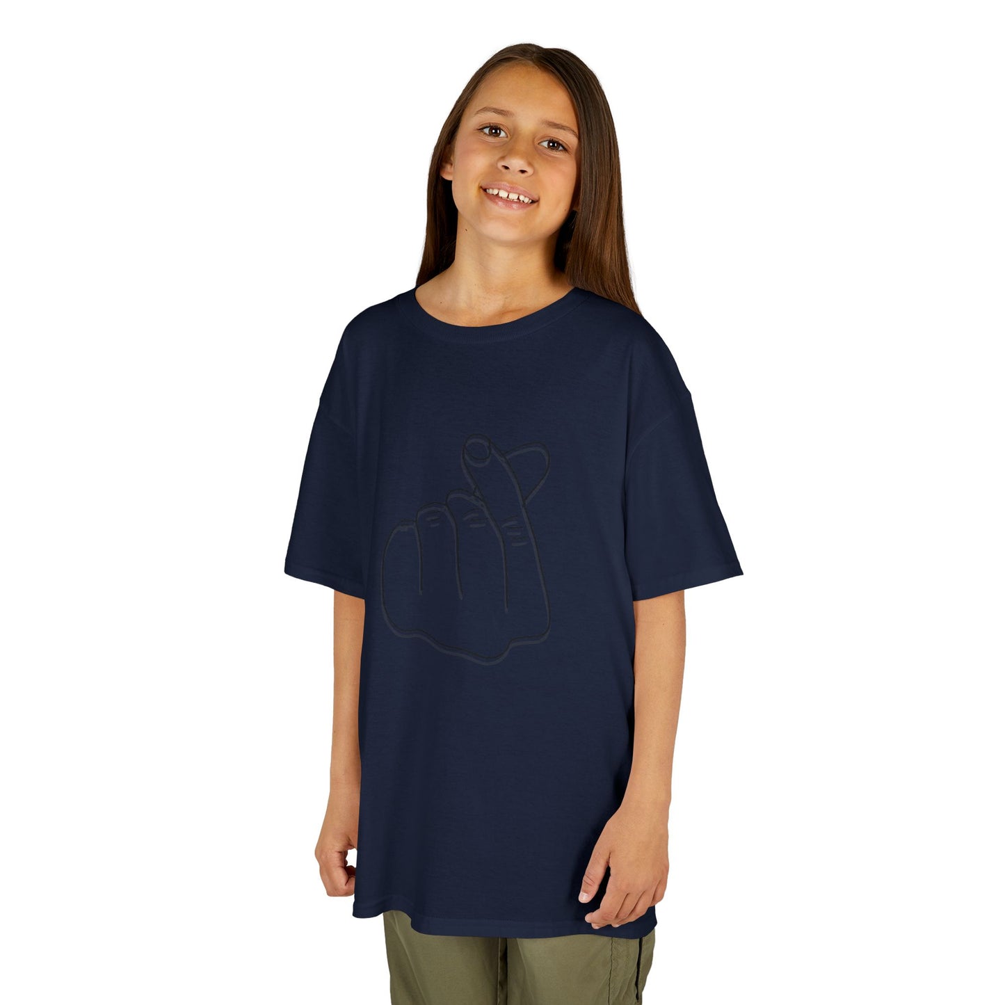 Cute Kids Heavy Cotton Tee - K-Pop Inspired Love Gesture