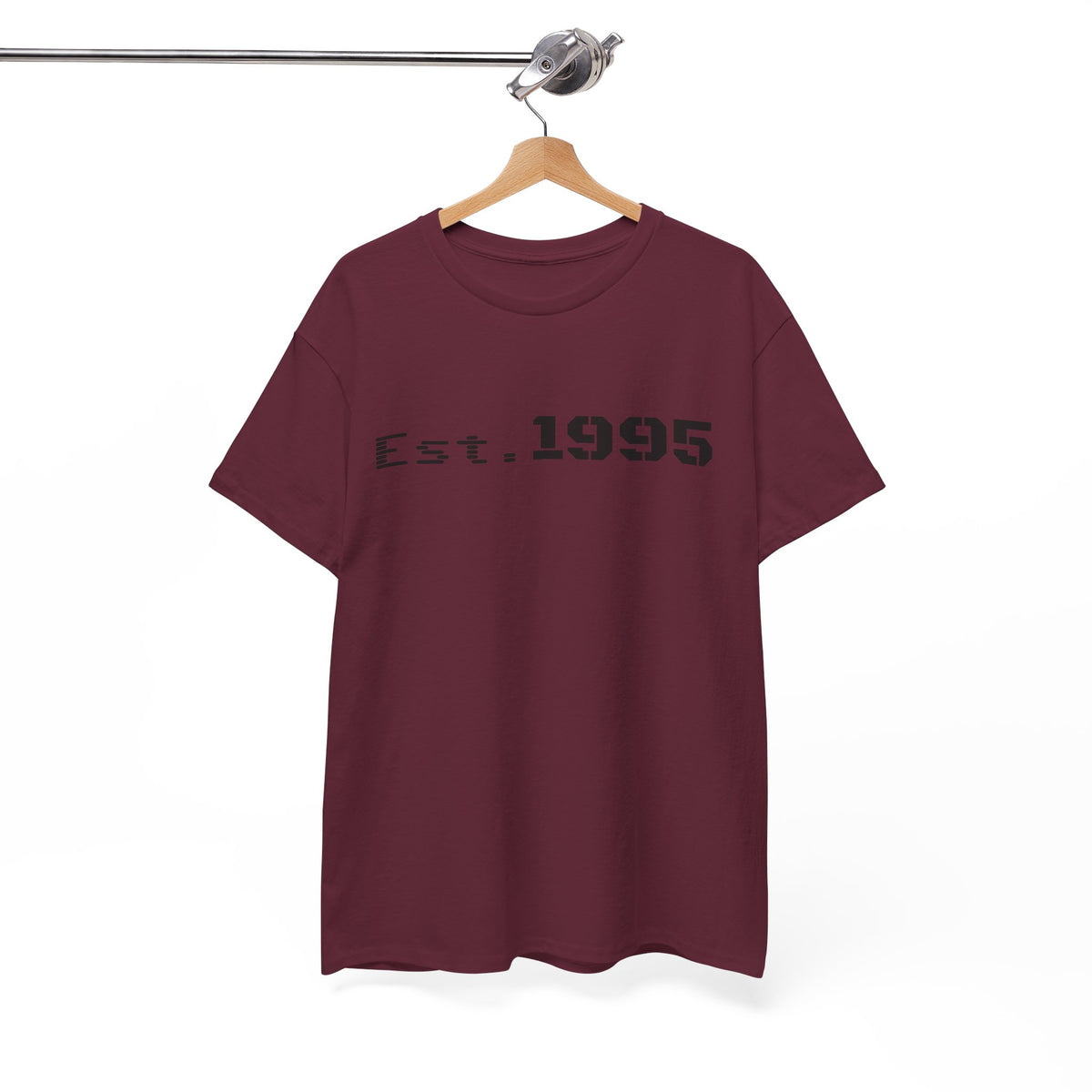 Vintage minimalist Est. 1995 T-shirt by Printify featuring clean design and bold "Born in 1995" text on a classic cotton tee.