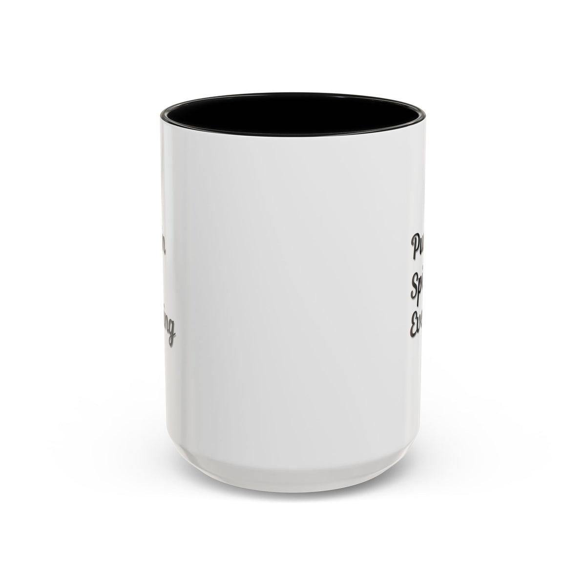 Printify Pumpkin Spice Everything accent coffee mug, fall seasonal 11oz ceramic coffee cup with pumpkin and spice design.