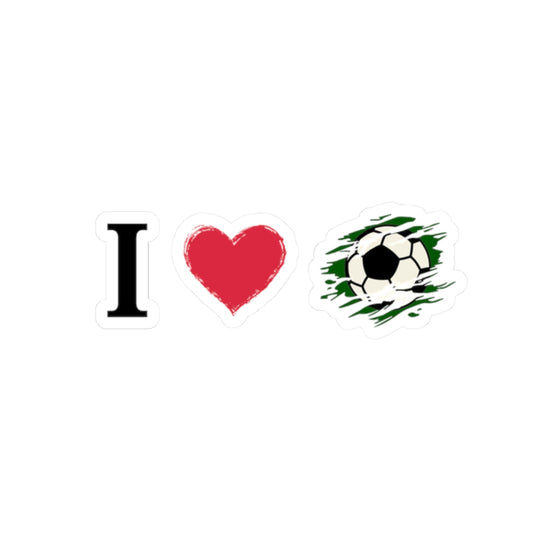 Set of soccer kiss-cut stickers with football fan decals on paper, perfect for laptops, water bottles, and gear by Printify