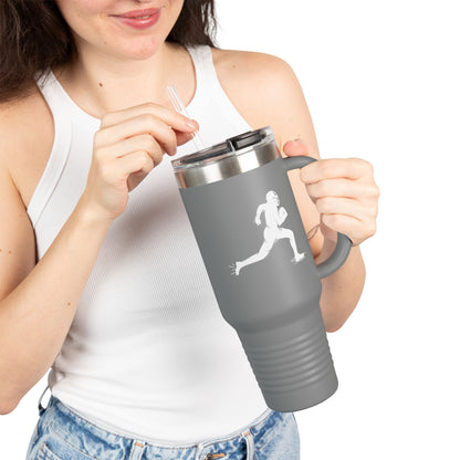 Football Player Coffee Tumbler, Insulated Travel Mug for Active Lifestyles, Sporty Drinkware for On-the-Go, Perfect Gift for Athletes