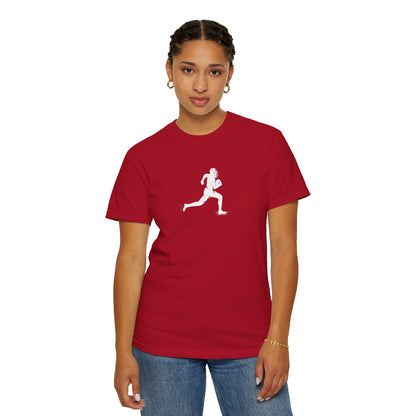 Sporty Unisex Garment-Dyed T-Shirt with Football Player Graphic, Activewear, Casual Wear, Gift for Runners, Fitness Apparel, Everyday Style