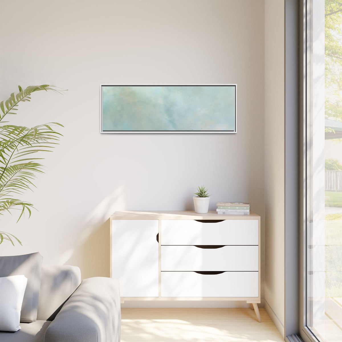 Soft abstract pastel watercolor design on matte canvas by Printify, showcasing a calming, artistic wall art piece.