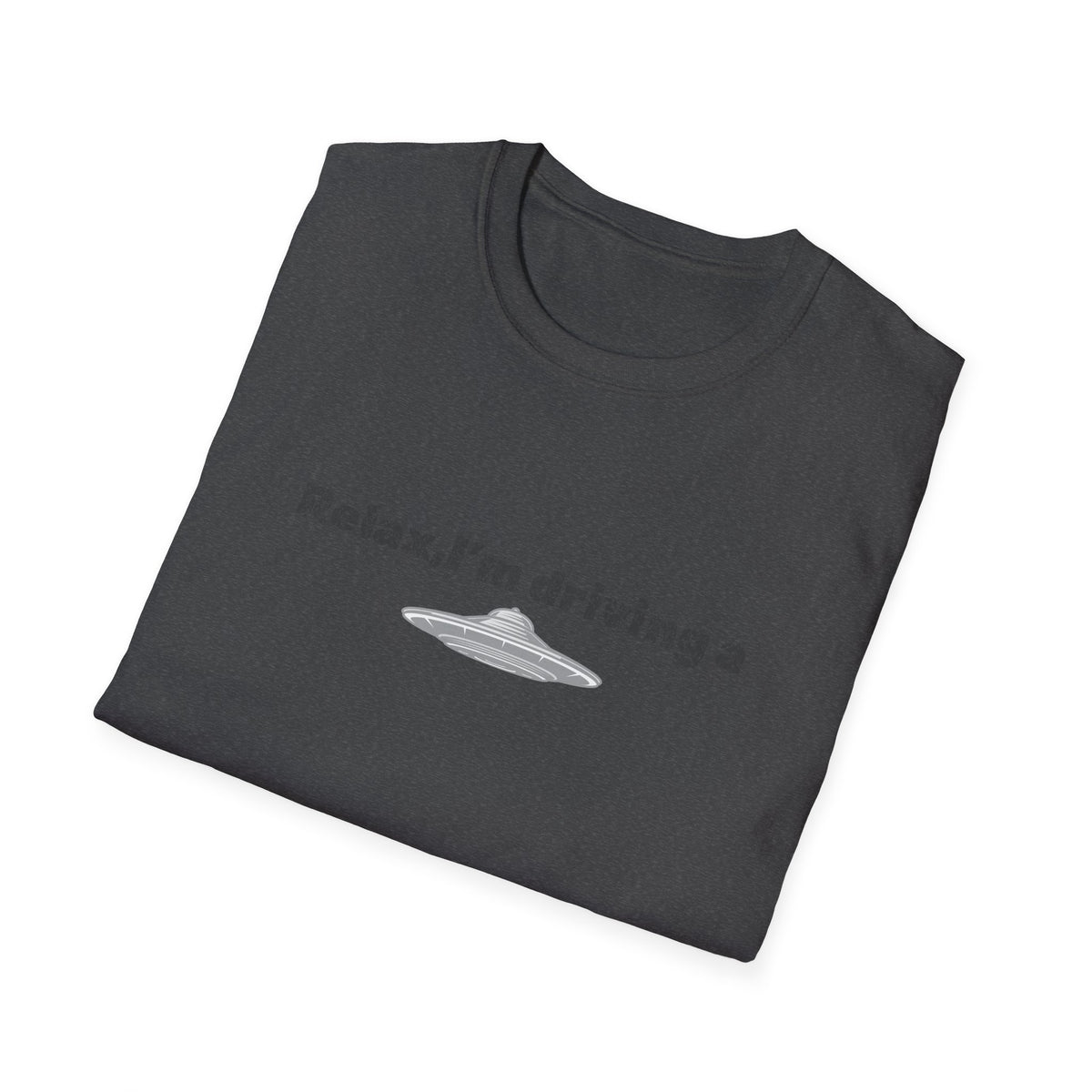 Black UFO T-Shirt by Printify featuring a humorous alien graphic and sci-fi design, perfect for sci-fi fans and casual wear.