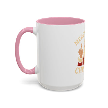 Merry Fucking Christmas Mug — Funny Santa Middle Finger Coffee Cup (11oz & 15oz)