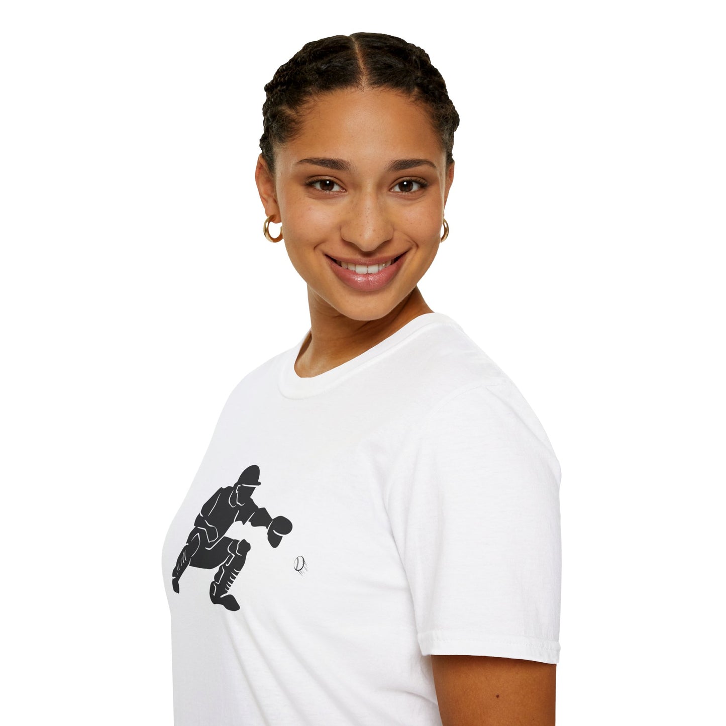 Baseball Catcher Unisex Softstyle T-Shirt, Sports Apparel, Gift for Athletes, Workout Gear, Casual Wear, Special Occasions