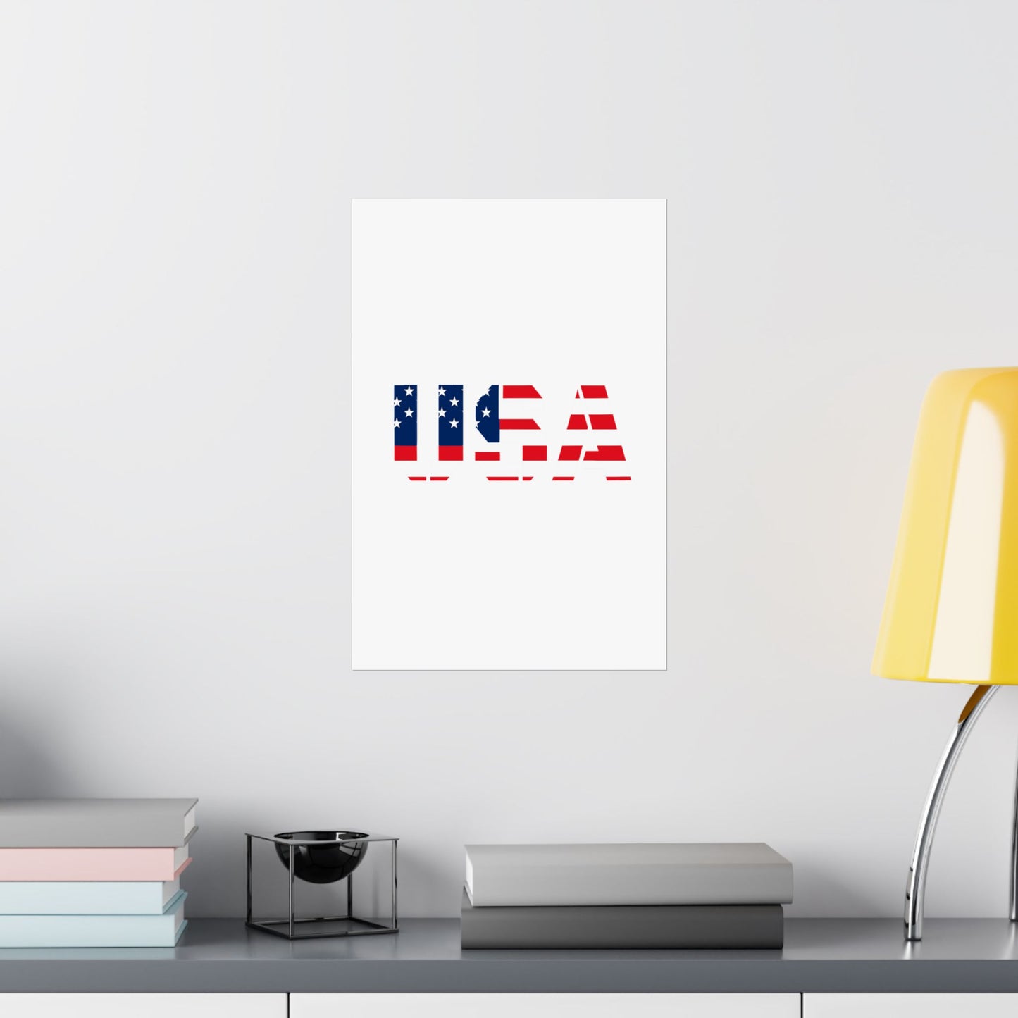 USA Patriotic Wall Art Poster, Red White Blue Home Decor, Fourth of July Decoration, American Flag Art, Independence Day Gift