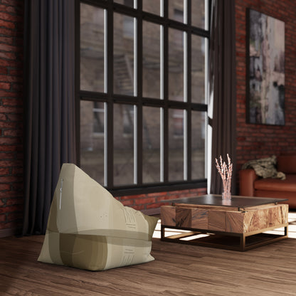 Abstract Neutral Tan Geometric Bean Bag Chair Cover | Modern Desert Tones - TRV