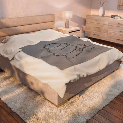 Velveteen plush blanket with heart gesture print, cozy all-over design by Printify, ideal for gifts and home decor.