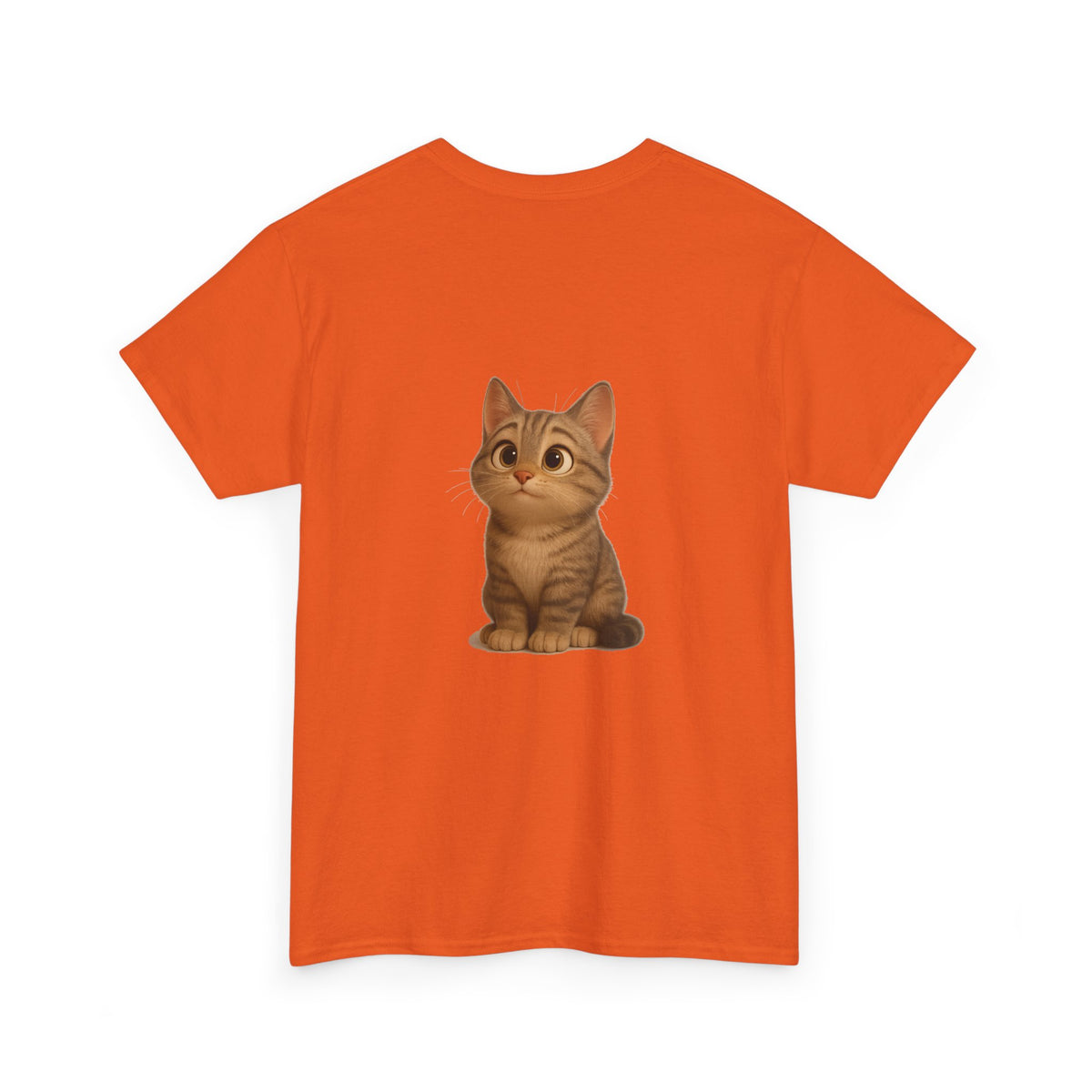 Brown kitten graphic T-shirt for cat lovers, featuring a cute cat design on a comfortable Printify T-shirt.