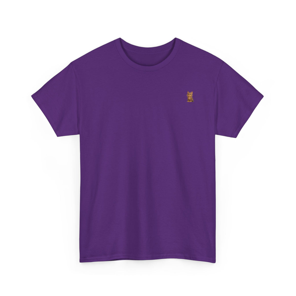Brown kitten graphic T-shirt for cat lovers, casual printify T-shirt featuring a cute feline design on soft fabric.