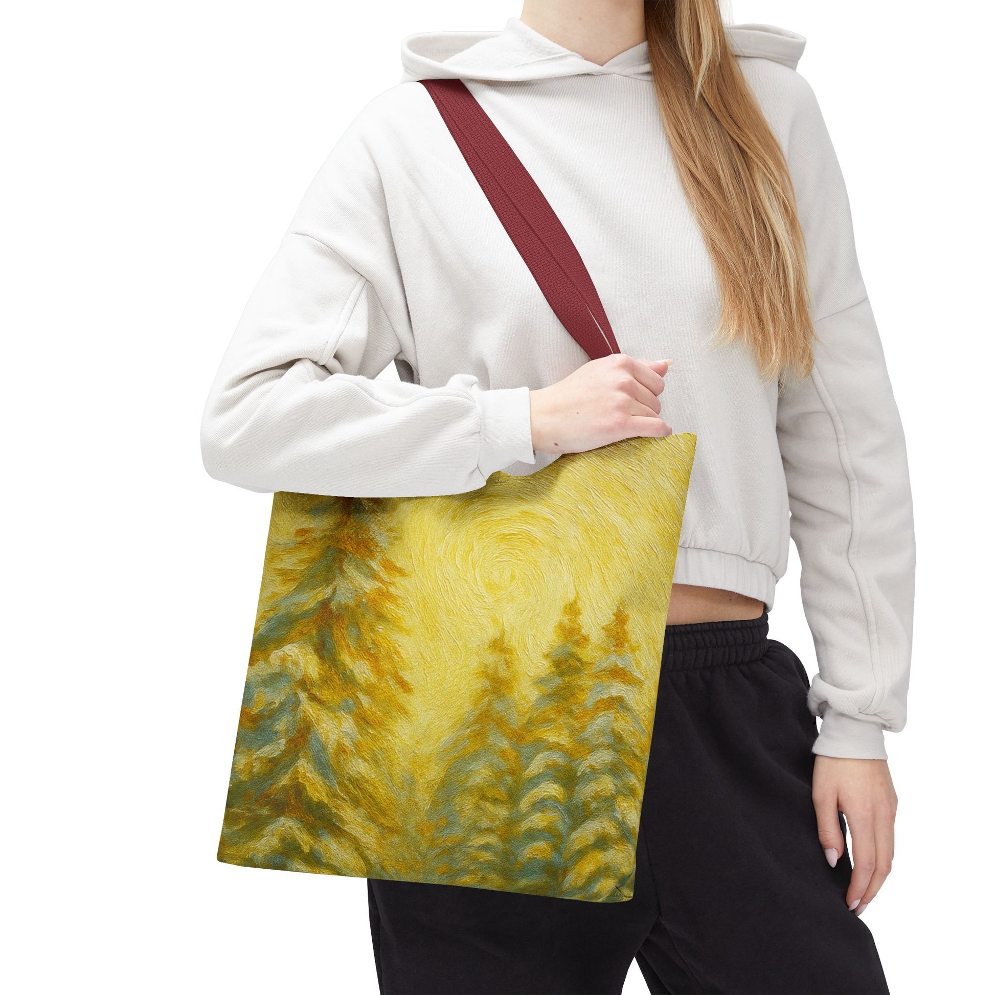 Artistic abstract eco-friendly canvas tote bag with colorful design, ideal for beach and casual outings.