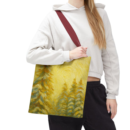 Artistic abstract eco-friendly canvas tote bag with colorful design, ideal for beach and casual outings.