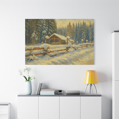 Canvas Wall Art, Winter Landscape Print, Home Decor, Rustic Art, Gift for Nature Lovers, Holiday Decoration - TRV