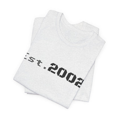 Vintage Est. 2002 T-Shirt by Printify featuring a classic anniversary design and bold year establishment text.