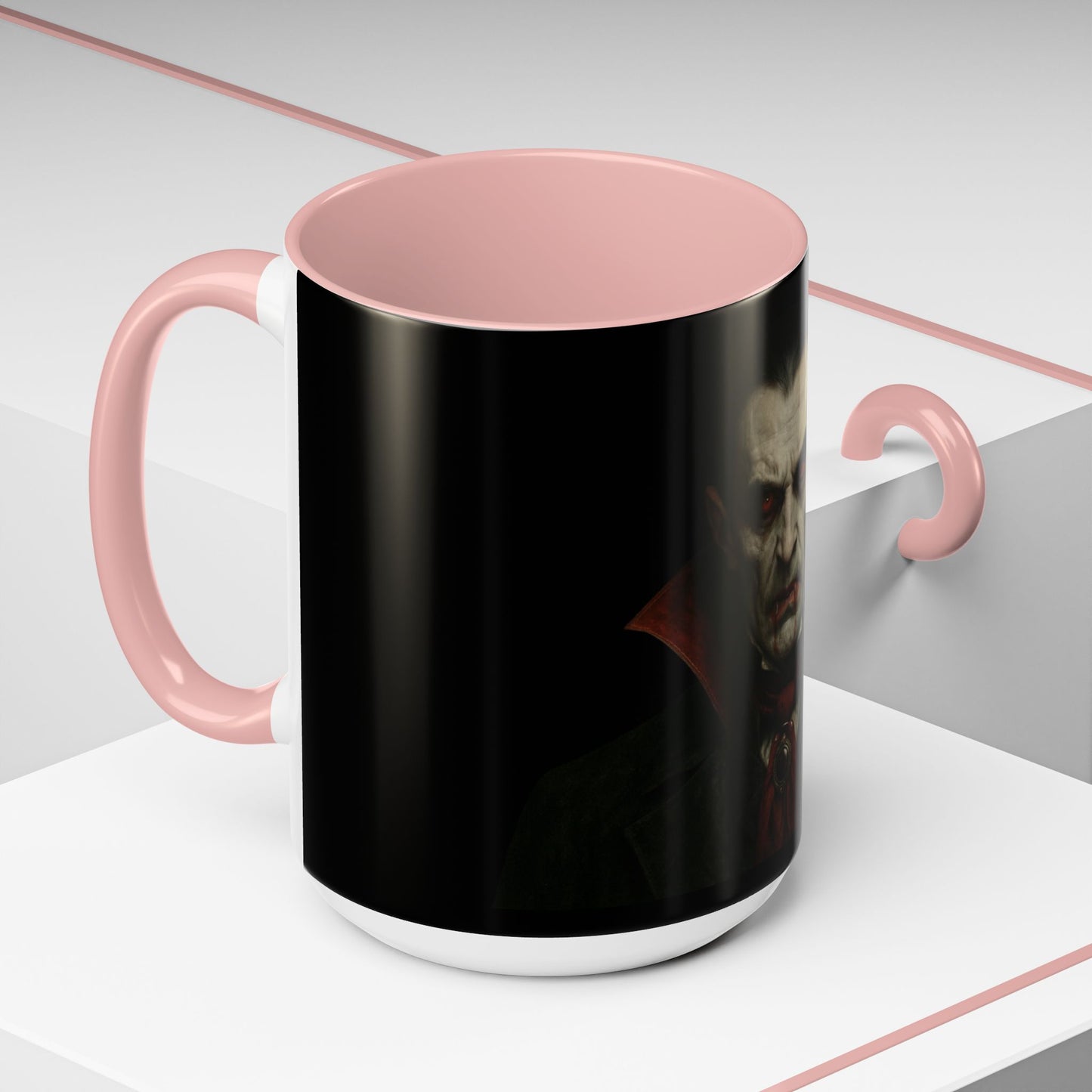 Gothic Dracula Vampire Accent Coffee Mug | Spooky Halloween Gift, Unique Home Decor, Collector's Mug, Coffee Lover's Gift