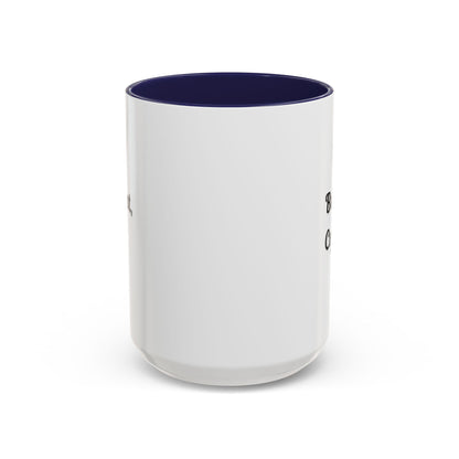 Black handle and rim coffee mug with "But First Coffee" accent design, 11oz or 15oz size, by Printify.