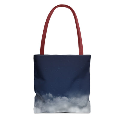 Night Sky Clouds Tote Bag | Starry Navy Ombre - TRV