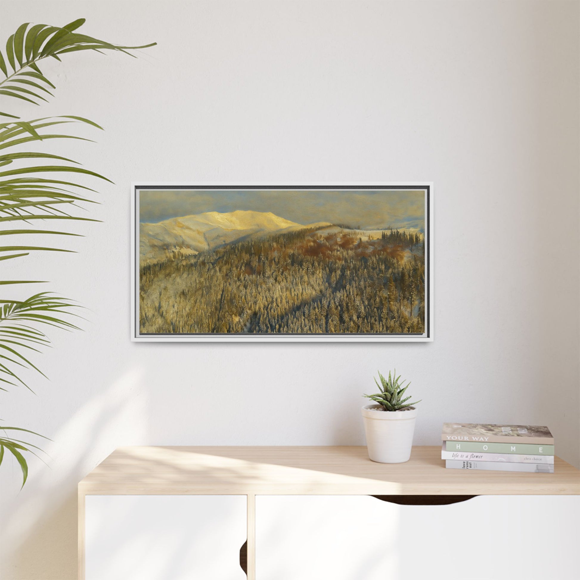 Framed Mountain Canvas Art, Perfect for Home Decor, Nature Wall Art, Gift for Nature Lovers, Cozy Atmosphere - TRV