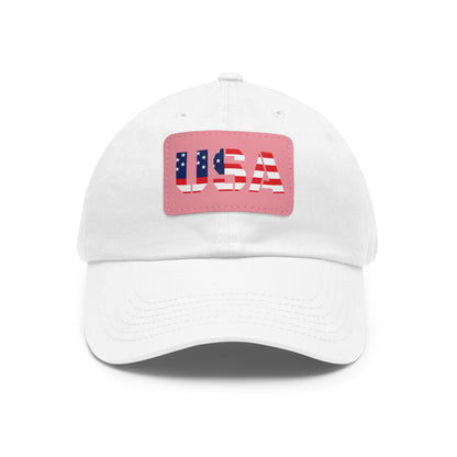 Dad Hat with Leather Patch (Rectangle)