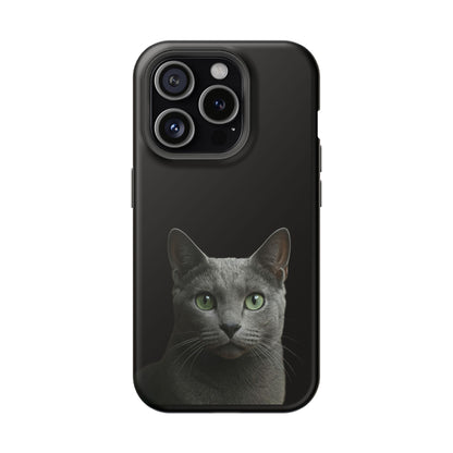 Russian Blue Cat Phone Case — Magnetic Impact-Resistant iPhone Cover